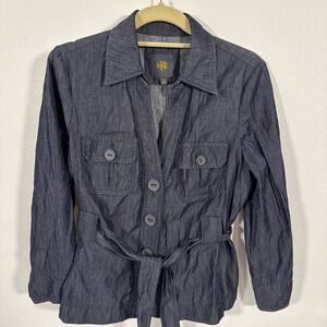 CBR Denim Women's Jacket Size‎ L Belted Waist X1